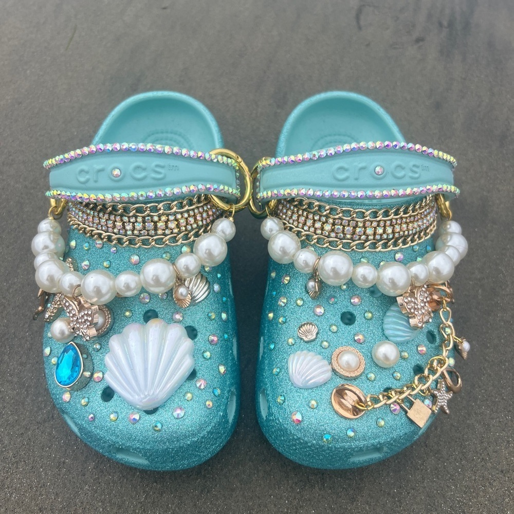 Bling Mermaid Crocs Kids Size 1